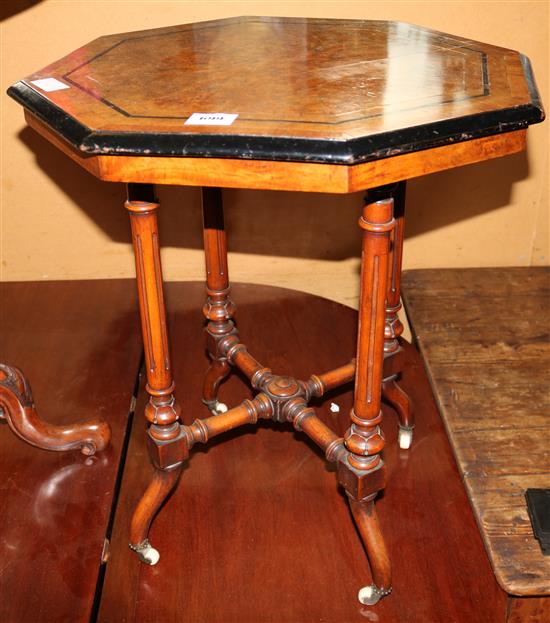 Victorian octagonal walnut table